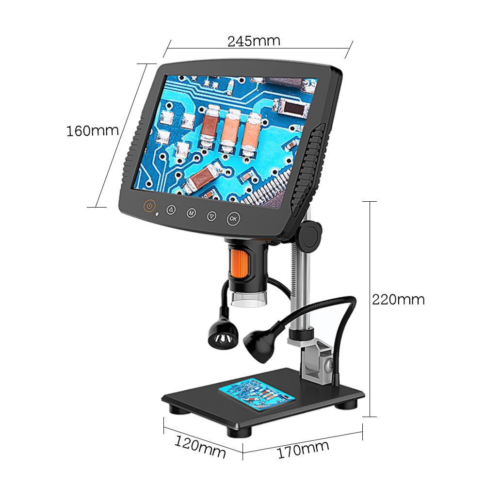 9-inch LCD Screen Video Microscope Support 32GB TF Card 1000X Microscope and Telescope 1080P with