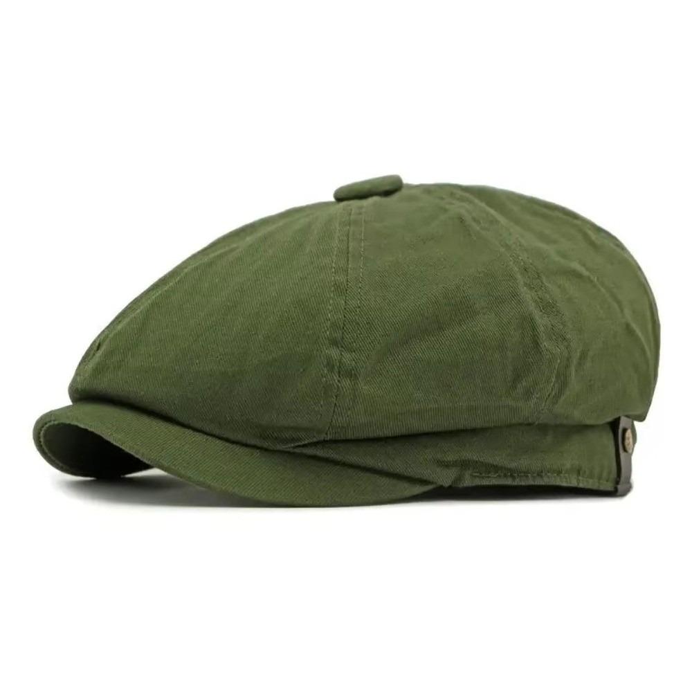 Solid Color Octagonal Hat Cotton Newsboy Caps Street Style Artist Painter Cap  Unisex