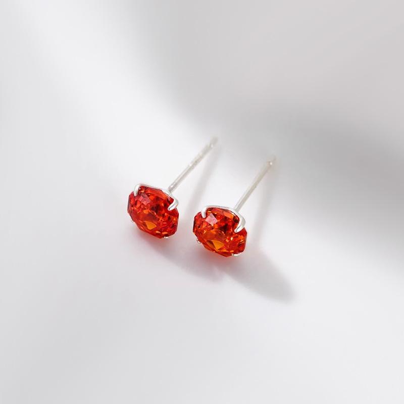 Серьги из стерлингового серебра 925 пробы с розовым гранатом 925 sterling silver