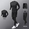 Men's Quick-Dry Sports Set: Gym Vest, Tight Long Sleeve, Morning Run & Cycling Suit