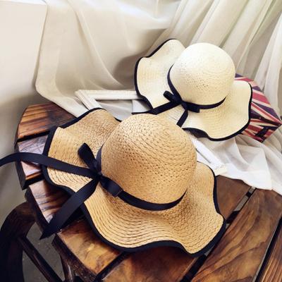 Korean Version Foldable Beach New Big Eaves Hat Women's Summer Versatile Straw Weaving Summer Parent-child Sun Protection Shade Straw Hat