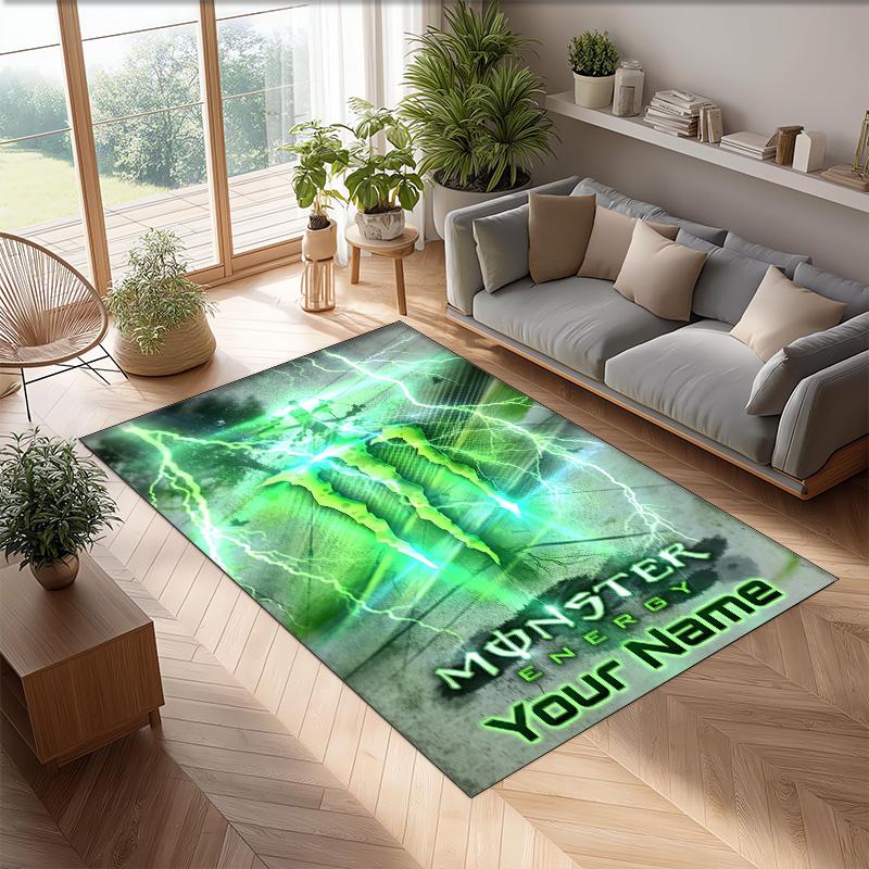 Kober Monster Energy Crystal Velvet, Personalizovaná protiskluzová podložka s vlastním textem pro domácí dekoraci, Dárek