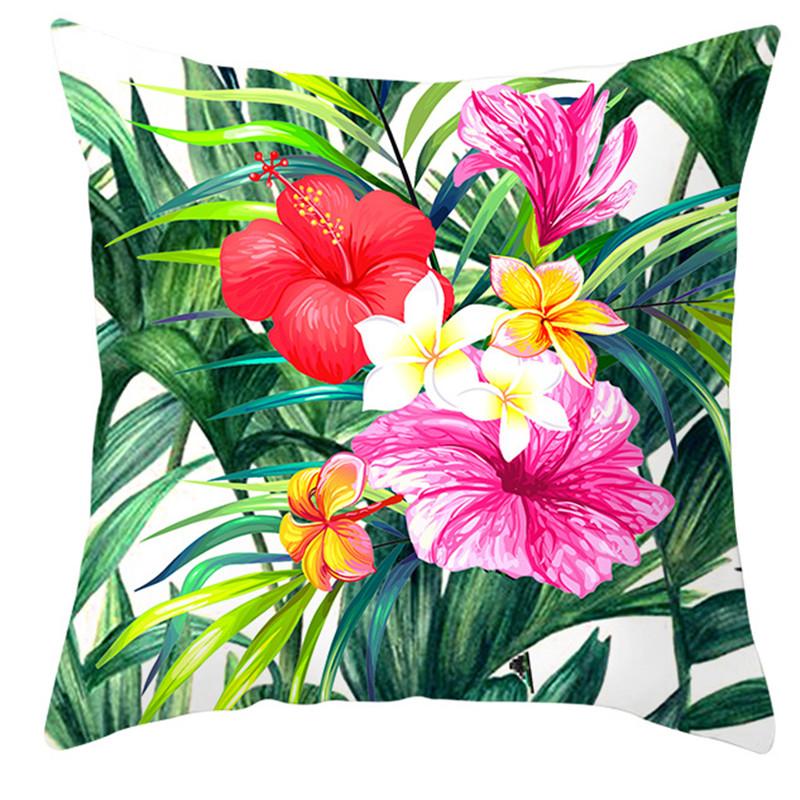 Tropical Plant Printed Pattern Cushion Cover for Home Living Room Sofa Decoration Pillow and Pillowcase