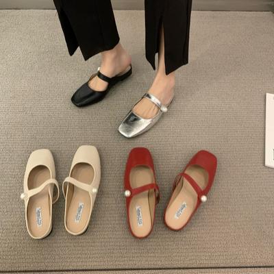 Fashion New Summer Half Drag Loafers for Women Fashion Causal New Designer Flats Ladies Vintage Mary Jane Shoes Female