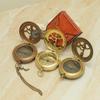 Set Os 3 Brass Compass with Leather Case 5.08 Cm Nautical Sundial for Explorer, Steampunk, Hiking, Gifting Maritime Gift for Him, Her