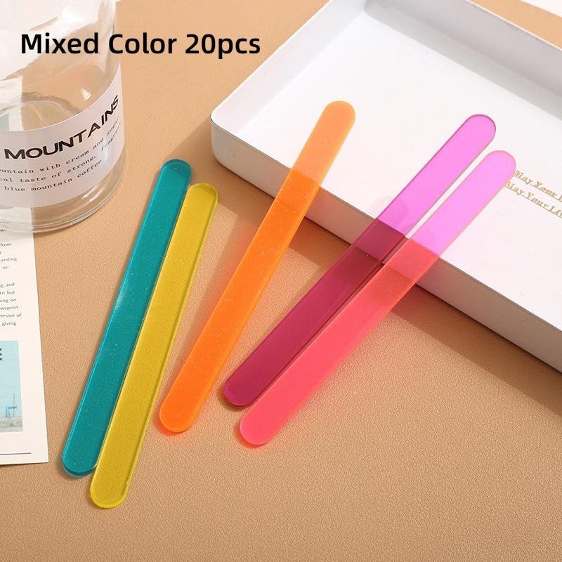 

20PC Acrylic Craft Sticks Mixed Color Transparent Popsicle Sticks for DIY Homemade Ice Cream Bars, Reusable Treats Ice Pop Stick
