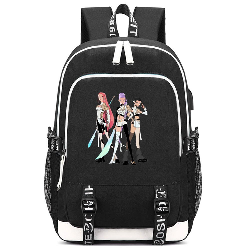 Zaino K-Pop Demon Hunters Stampato Grande Capacità per Studente Adolescente Ragazza Ragazzo Borsa da Scuola Borsa da Libro Regalo per Bambino Donna Impermeabile Borsa da Viaggio Mochila