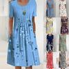 Frauen Lose Sommer Floral Vintage Sexy Rüschen Tasche Kleid