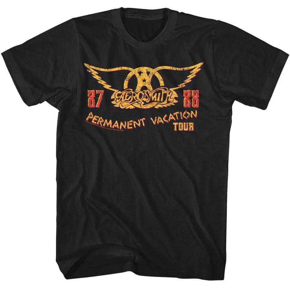 Aerosmith Permanent Vacation Tour 87-88 Men s T Shirt Rock Band Concert Tour 3XL