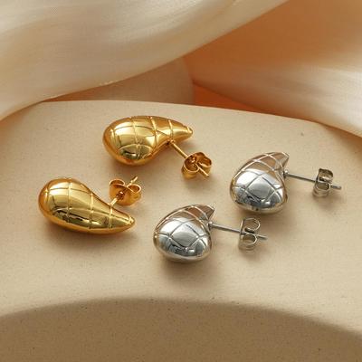 Boucles d'oreilles Goutte d'eau Plaqué Or 18 Carats: Design Chic Européen-Américain, Acier Inoxydable, Clous Polyvalents pour Femmes