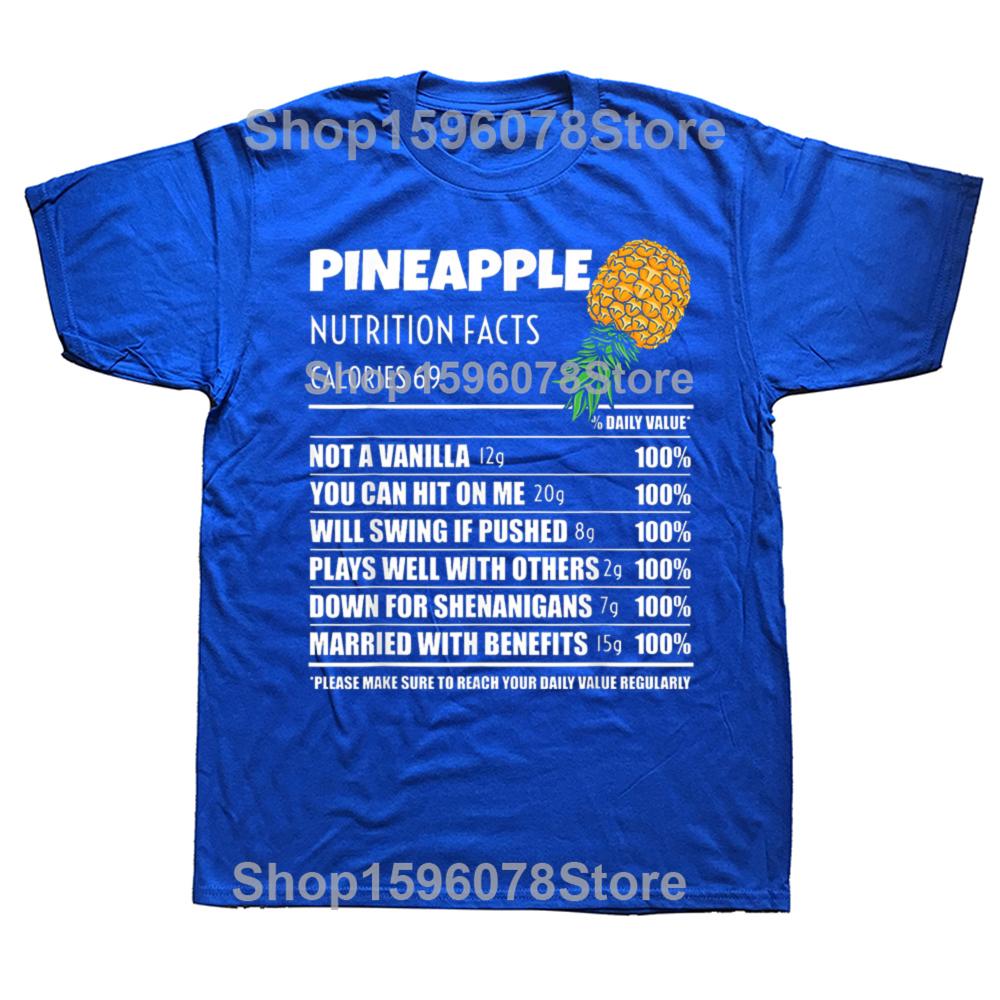 Funny Upside Down Pineapple Nutrition Facts Swinger Graphic T Shirts Cotton Humor  Tee Shirt Short Sleeve Unisex Loose Clothing