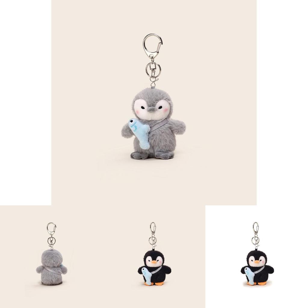 Back Fish Penguin Plush Keychain With Soft Fabric For Kids School Bag Decor