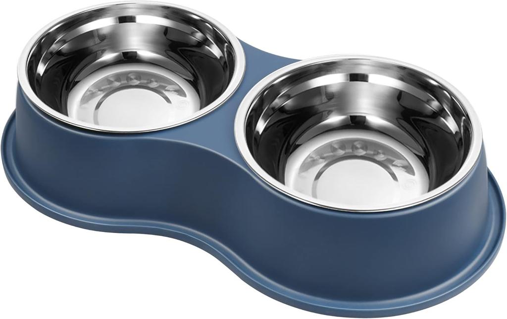 Double-bowl pet set (water and food bowls), feeding bowls for puppies, medium-sized dogs, and cats