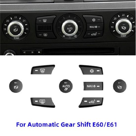 1pcs Black ABS Car Front AC Control Switch Button Trim For BMW 5 E60 E61 2003-10