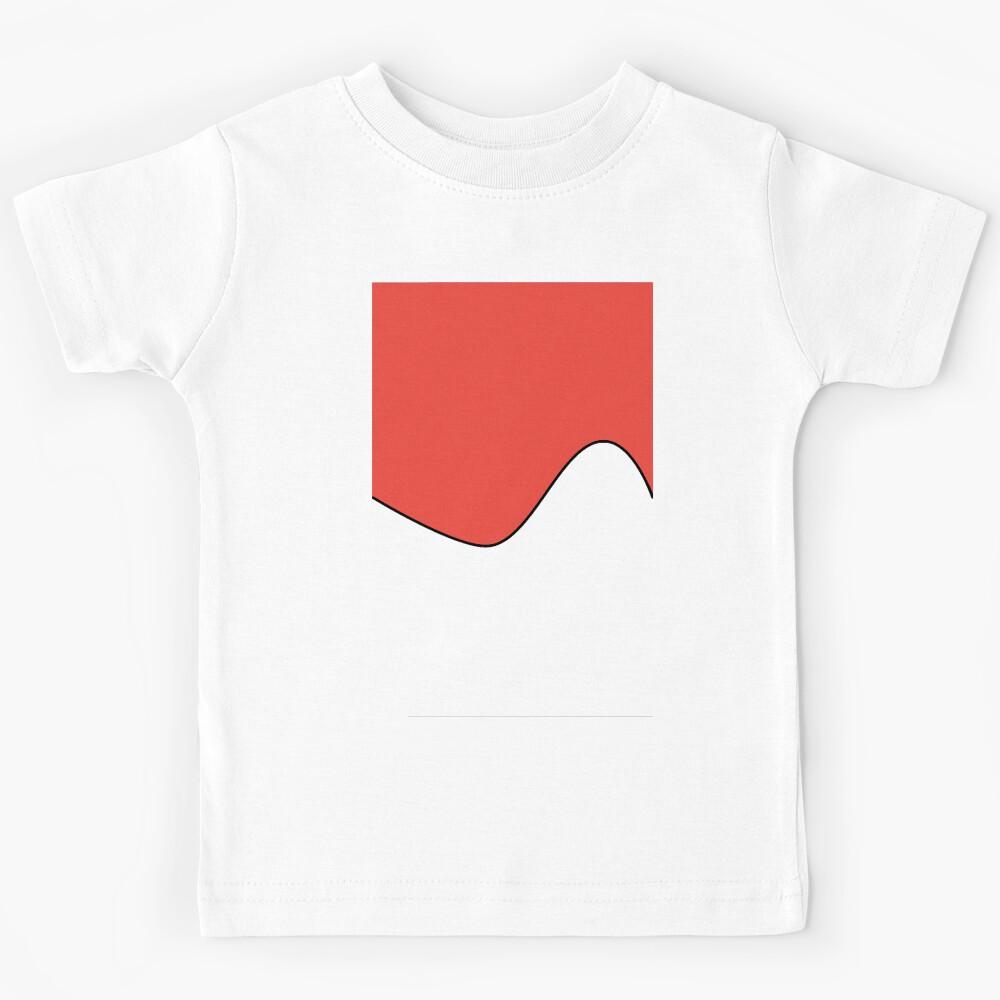 PLAIN SOLID CARMINE PINK AND WHITE TWO-TONE RETRO WAVE PATTERN Kids T-Shirt 110