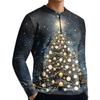 Men's Casual Button-Down Sweatshirt Fashion Printed Long Sleeve Shirt Pullover