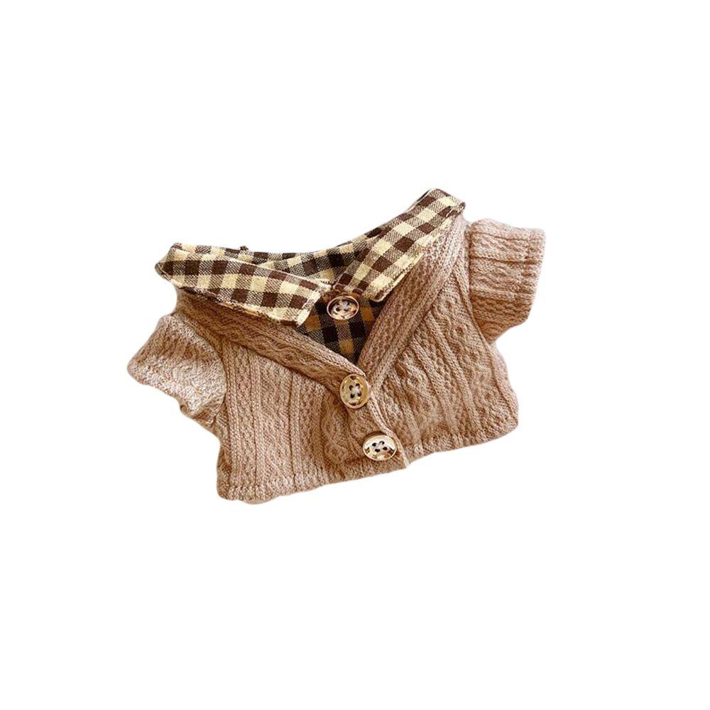 

Cute Change Clothing Outfit Gift Fake Two Piece Sweater Doll Clothes Plaid Sweater Toys кофейный