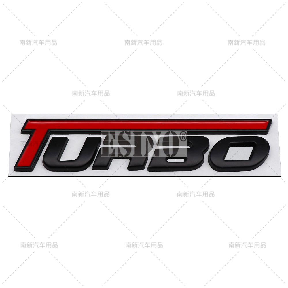 Htyng6 New 3D Turbo Metal Zinc Alloy Fender Adhesive Emblem Rear Trunk Badge Car Body Sticker Decal