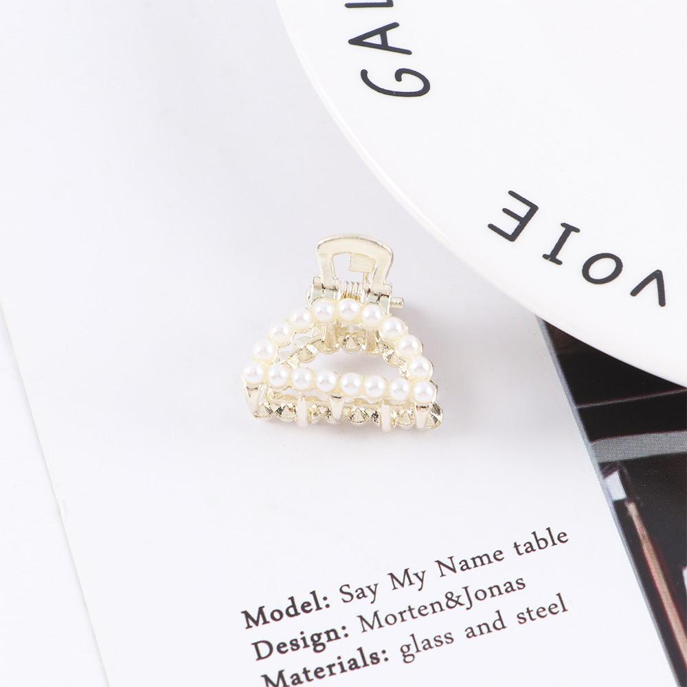 Geometric Love Heart Zinc Zinc Alloy Gift Pearl Women Hairpin Small Crab Clip Hair Accessories Bow Hair Claw