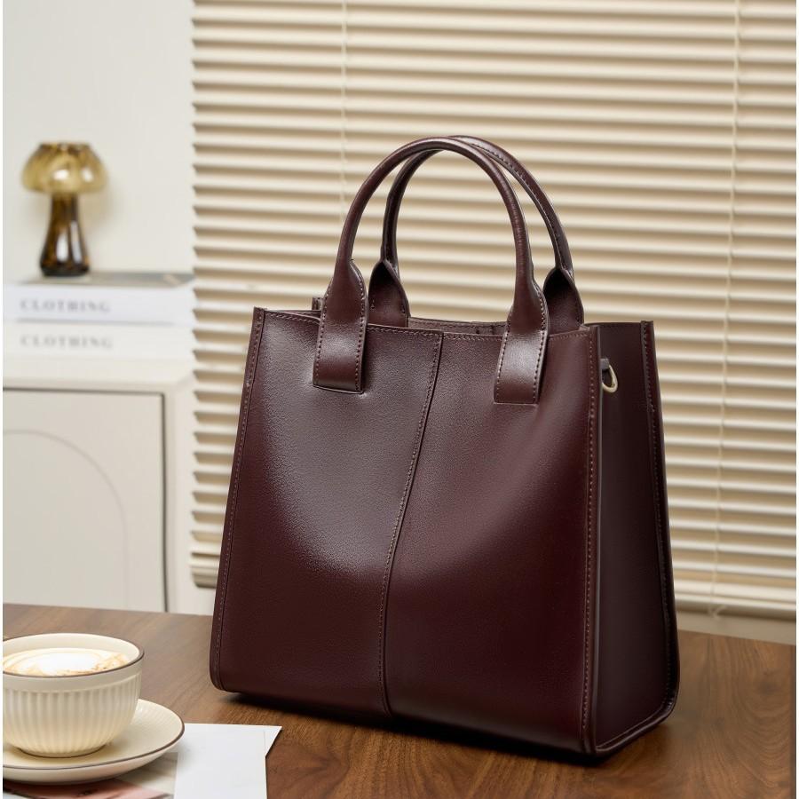 2026 Кожаная Новая Модная и Универсальная Сумка-тоут Ручная Сумка с Большой Вместимостью Ретро Одно плечо