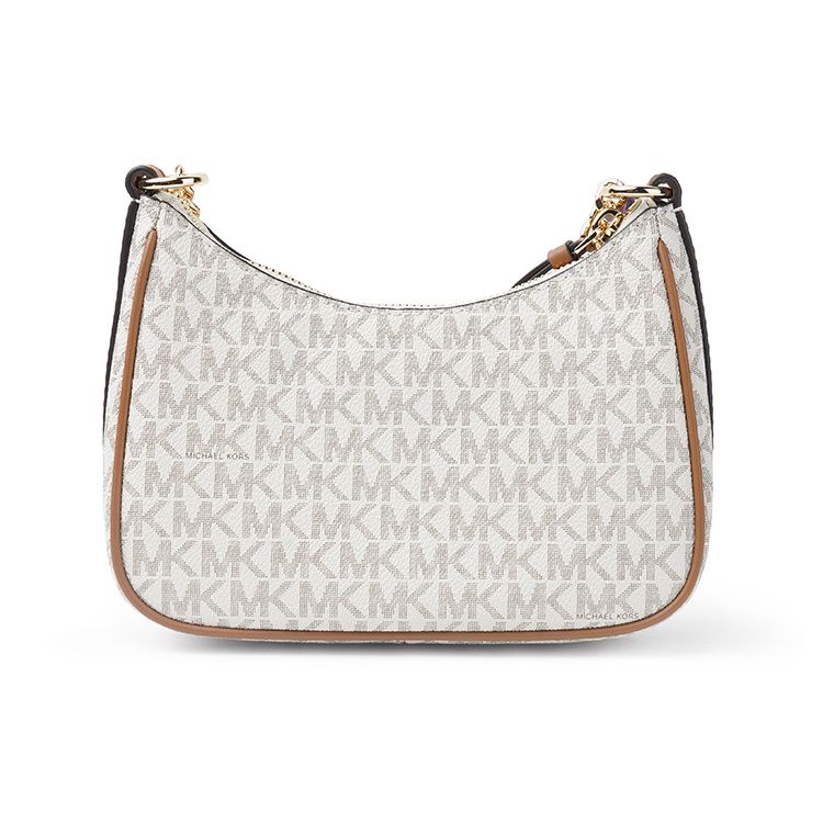 Michael Kors Mk Jet Set Charm Monogram Canvas And Leather Shoulder Bag Women Shoulder Bag Vanilla-White 32H1GT9C1B-VANILLA-ACORN