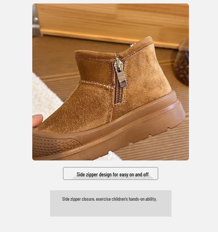 Korean Style Kids' Warm Snow Boots 2025: Velvet-Lined, Thick, Cold-Resistant for Boys & Girls