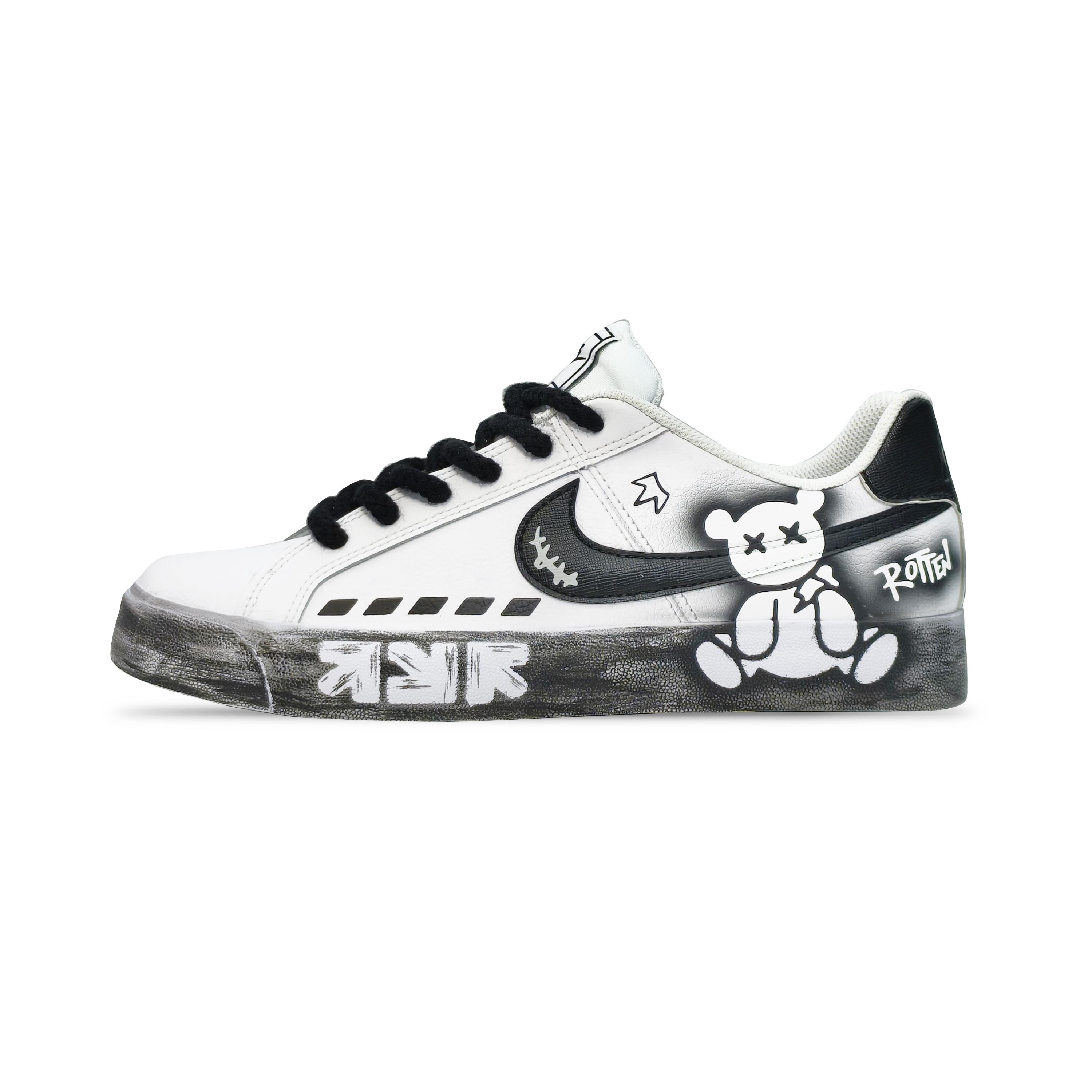 Nike Court Royale AC Low top Skateboard Shoes Men s Black White BQ4222-103(TeamEight-) 36.5