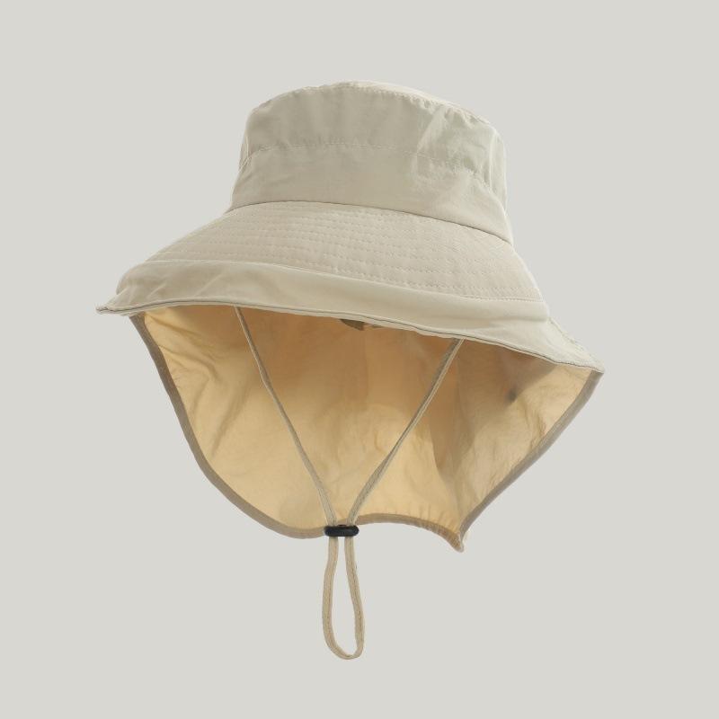 Large Brim Shawl Sun Hat, Foldable Neck Protection, Breathable Fisherman Hat, Outdoor Cycling, Hiking Sun Hat for Women