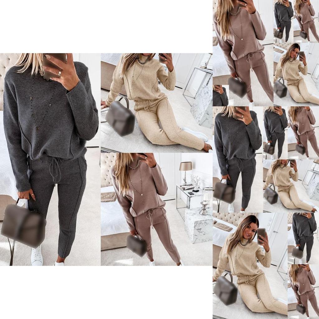 Cozy Women 2 Piece Tracksuit Set With Long Sleeve Sweatshirt And Long Pants