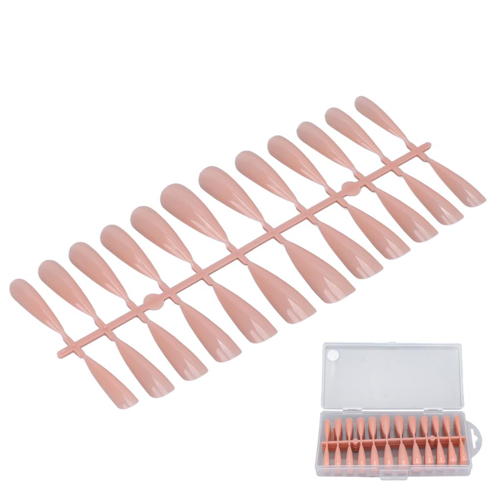 240pcs False Nail Tips Set Ultra Long Full Cover Artificial Nail Art Supplies for Nail Salon Milk Coffee Color