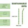 4-Pack Bamboo Reusable Glass Straws Set, Borosilicate Glass Drinking Straws with Brush for Smoothies, Coffee, Cocktails, Hot & Cold Drinks