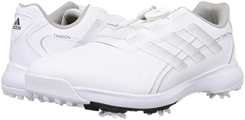 Adidas Golf Tractionlite Max Boa Men's Golf Shoes, White/Silver Metallic/Core Black, Size 26.5cm