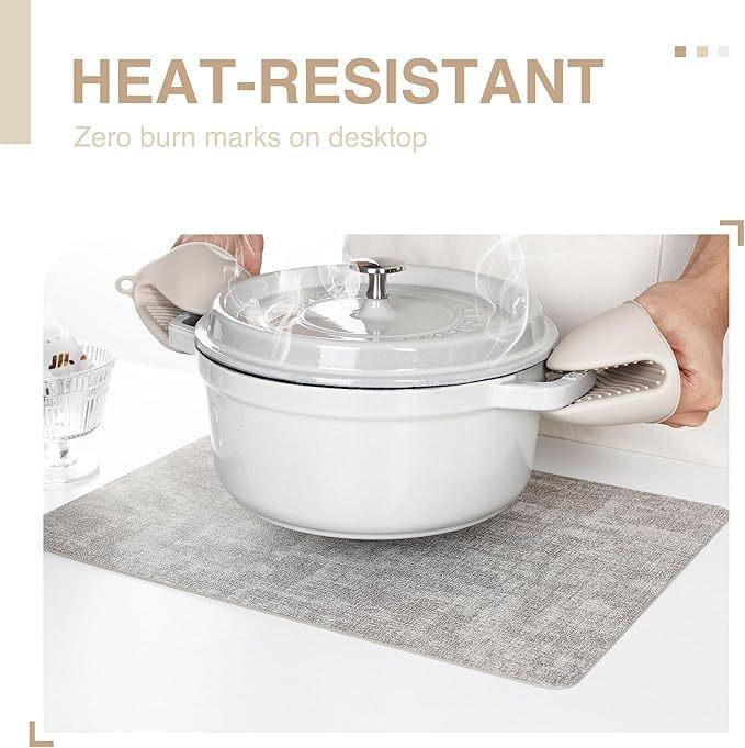 Popular square cloth pattern placemat waterproof and oil-proof table mat thermal insulation mat leather premium hotel meal