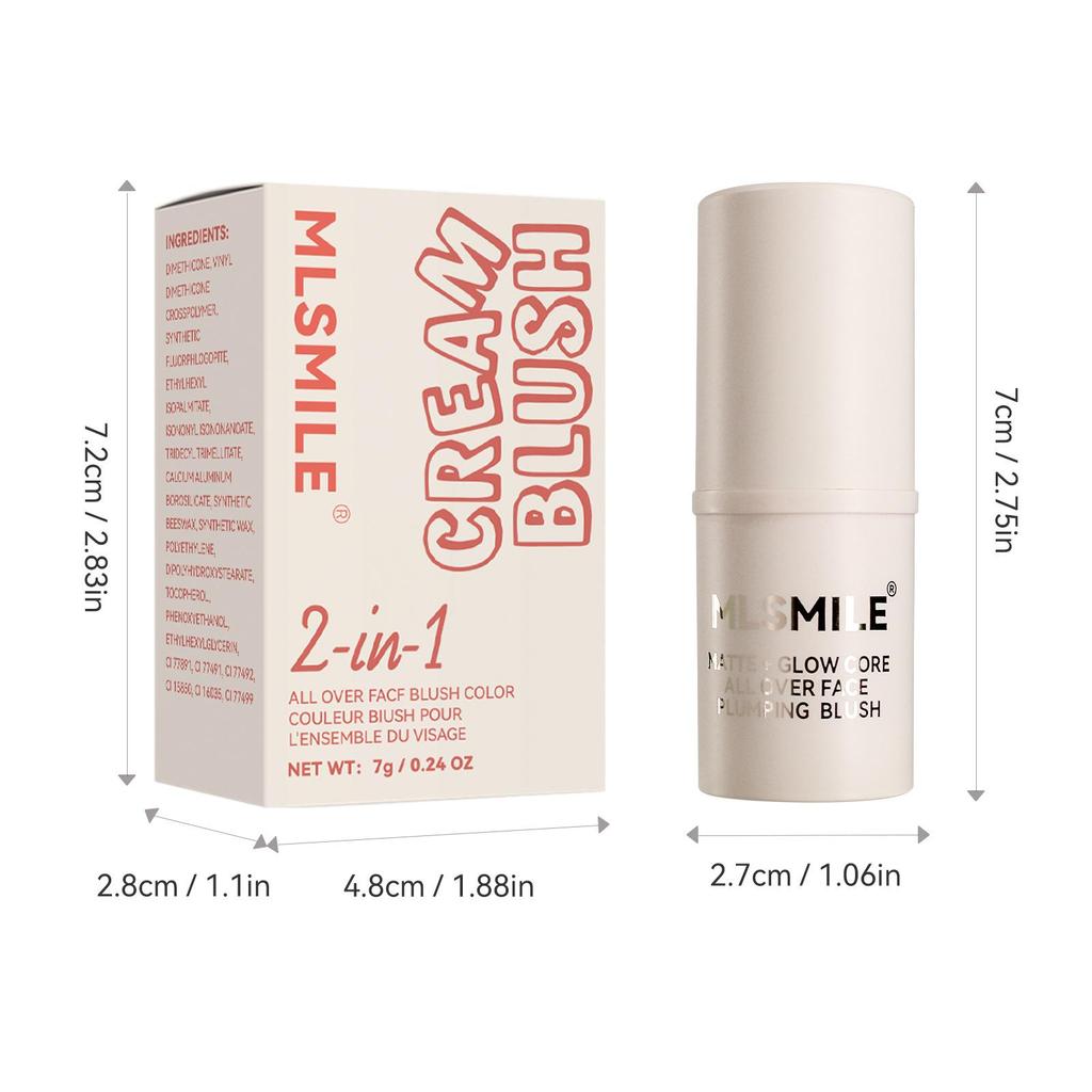 7-color Sandwich Blush Stick, Naturally Brightening And Easy-to-pigment Highlight Stick, Two-color Blush Cream