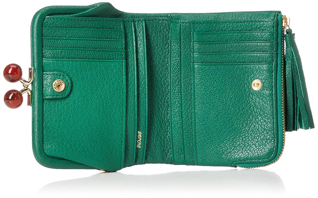 Perke Acrylic Bead Clasp Bifold Wallet, Women's, Genuine Leather, 08-06-03560, GNDOT