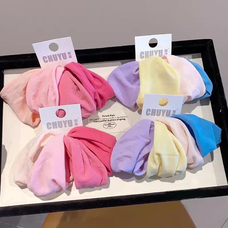 4pcs/set High Elasticity Colorful Wider Elastic Hair Bands For Children Girls Hair Tie Scrunchie Rubber Bands Hair Accessories