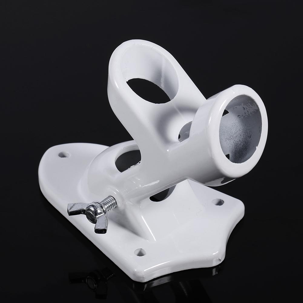 2 Angle Aluminium Alloy Flag Pole Holder Mounting Wall Mount Flagpole Windsock Bracket White