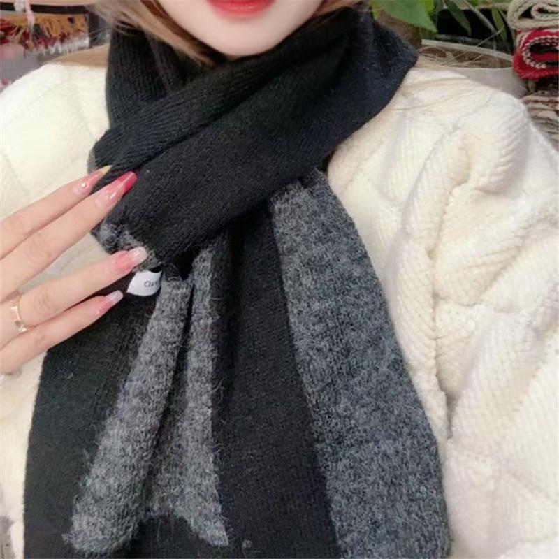Korean Style New Scarf for Women Wool Blended Soft Winter Warm Casual Knitted Thickened Scarf for Men Versatile