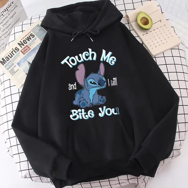 Lilo & Stitch Print Hoodie Cute Cartoon Disney Graphic Sweatshirt Autumn and Winter Men and Women Casual Long-sleeved Jumper Top