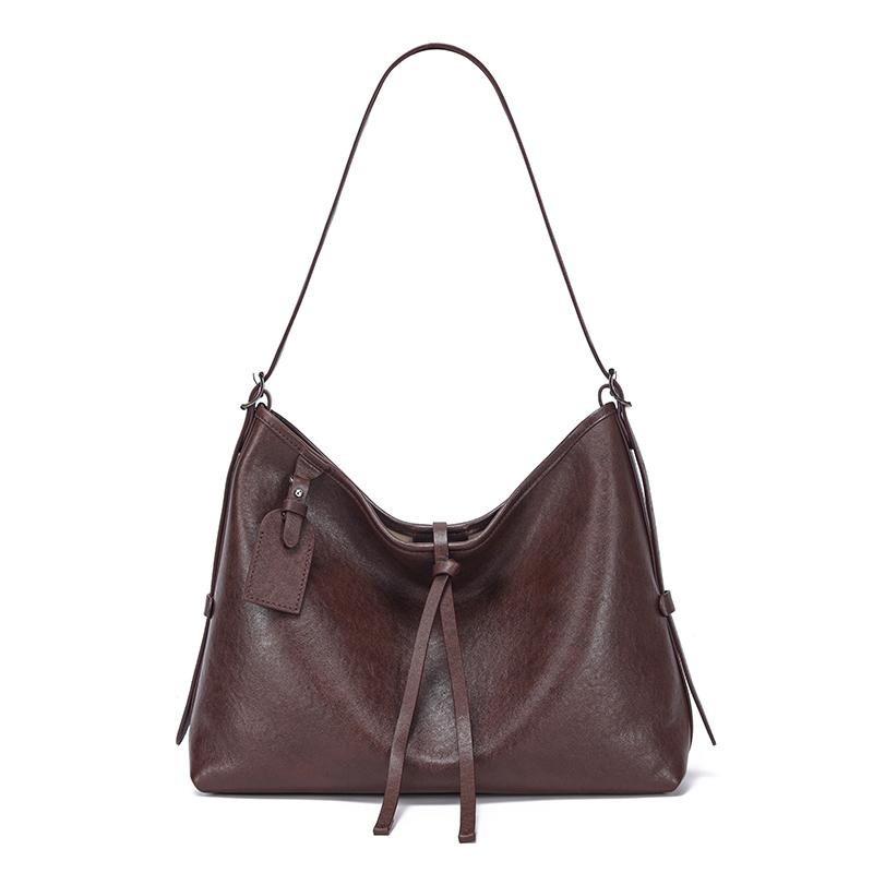 

Большая вместительная сумка из натуральной кожи для женщин в стиле ретро, женская модная универсальная повседневная сумка для женщин