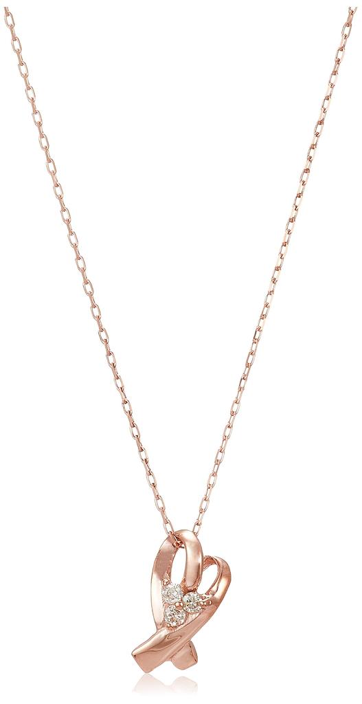 Estelle Women's K10 Pink Gold Diamond Heart Necklace (0442-0398-0020-0000)