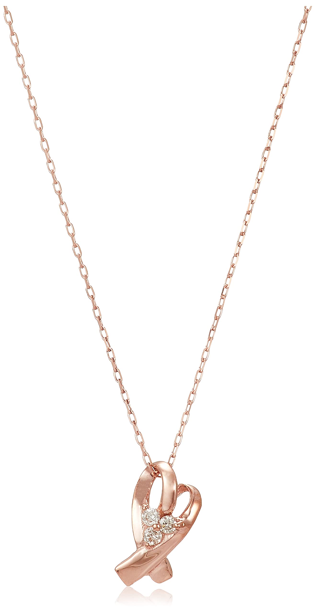 

Estelle Women s K10 Pink Gold Diamond Heart Necklace (0442-0398-0020-0000)