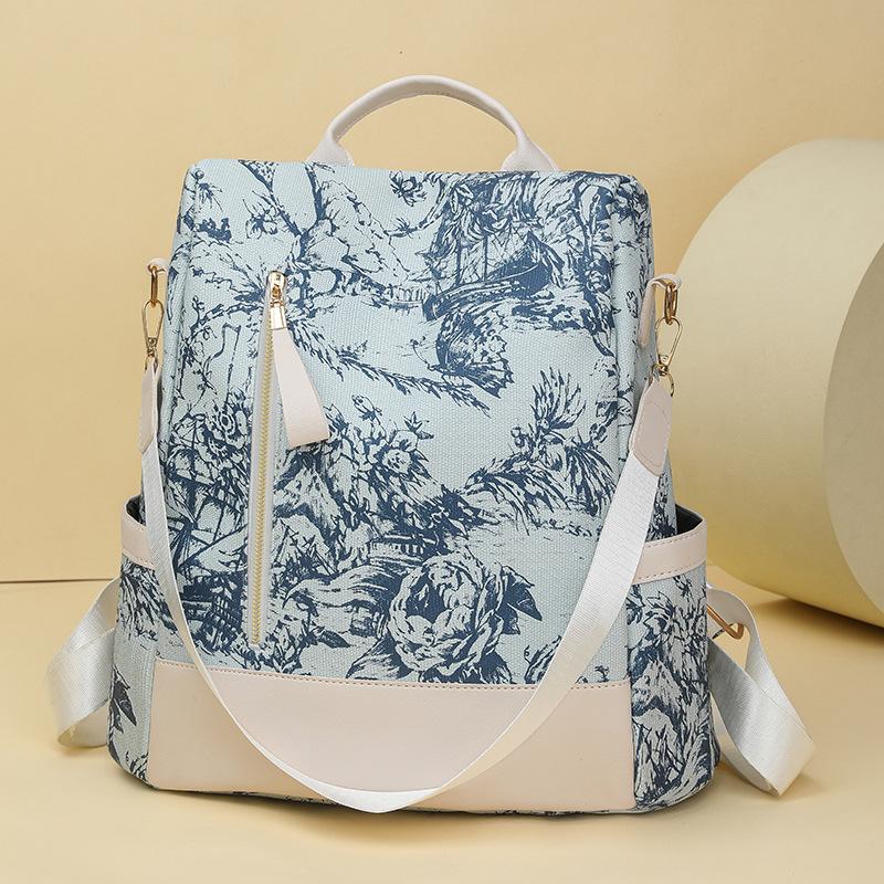 Schoolbag multi-purpose bag women's 1011 new simple large-capacity backpack retro European and American texture women's backpack