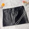 Damen Hüftrock Retro Nachtclub Sexy Niedrige Taille PU Lederrock