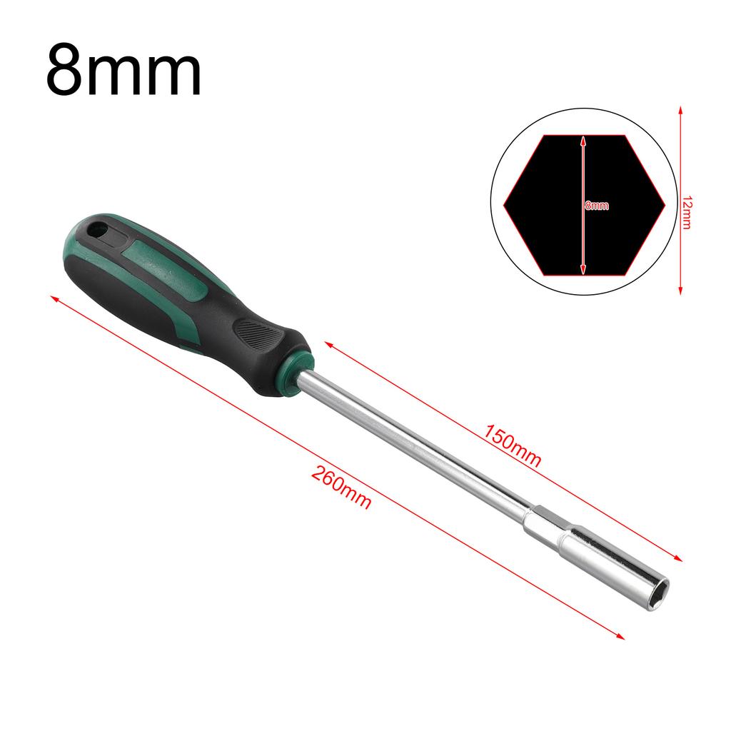 1 Stück Schraubendreher Steckschlüssel Sechskant Schraubendreher Sechskantmutter Schlüssel Verlängerungstreiber 5-14mm Metall Handwerkzeugteile Länge 150mm