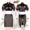Chun Street Fighter Li Cosplay Brown Cheongsam Halloween Party Props Gifts Fans