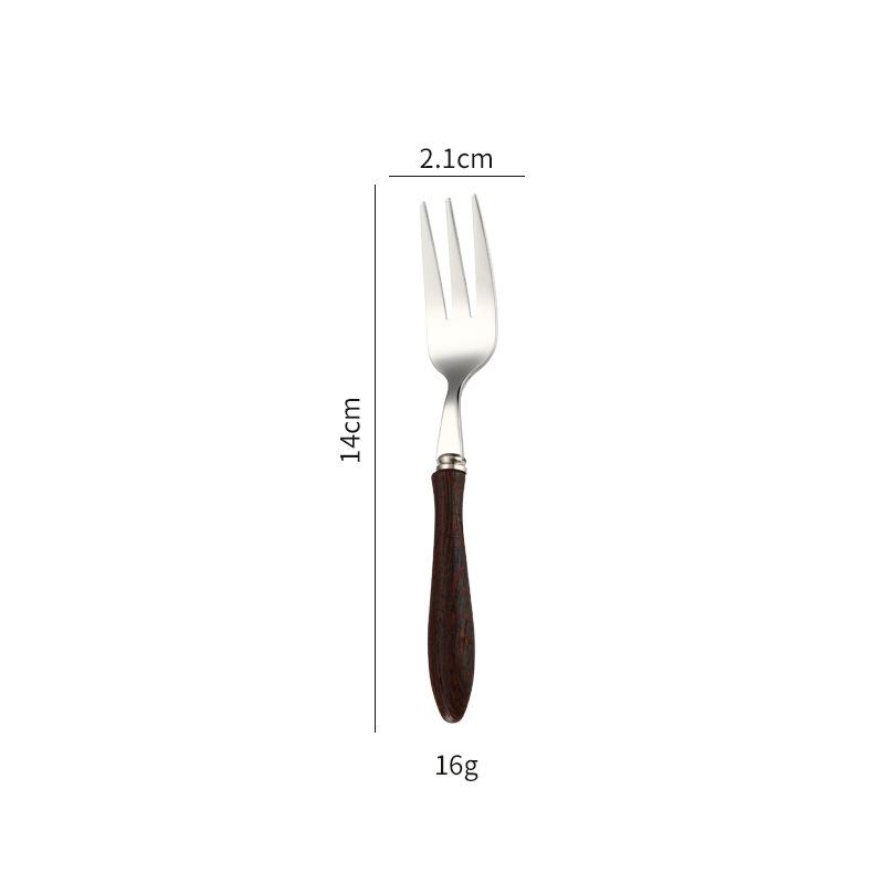 304 Stainless Steel Western Tableware Knife Fork Spoon Dessert Fork Spoon Solid Wood Handle Fork Spoon Steak Knife Restaurant