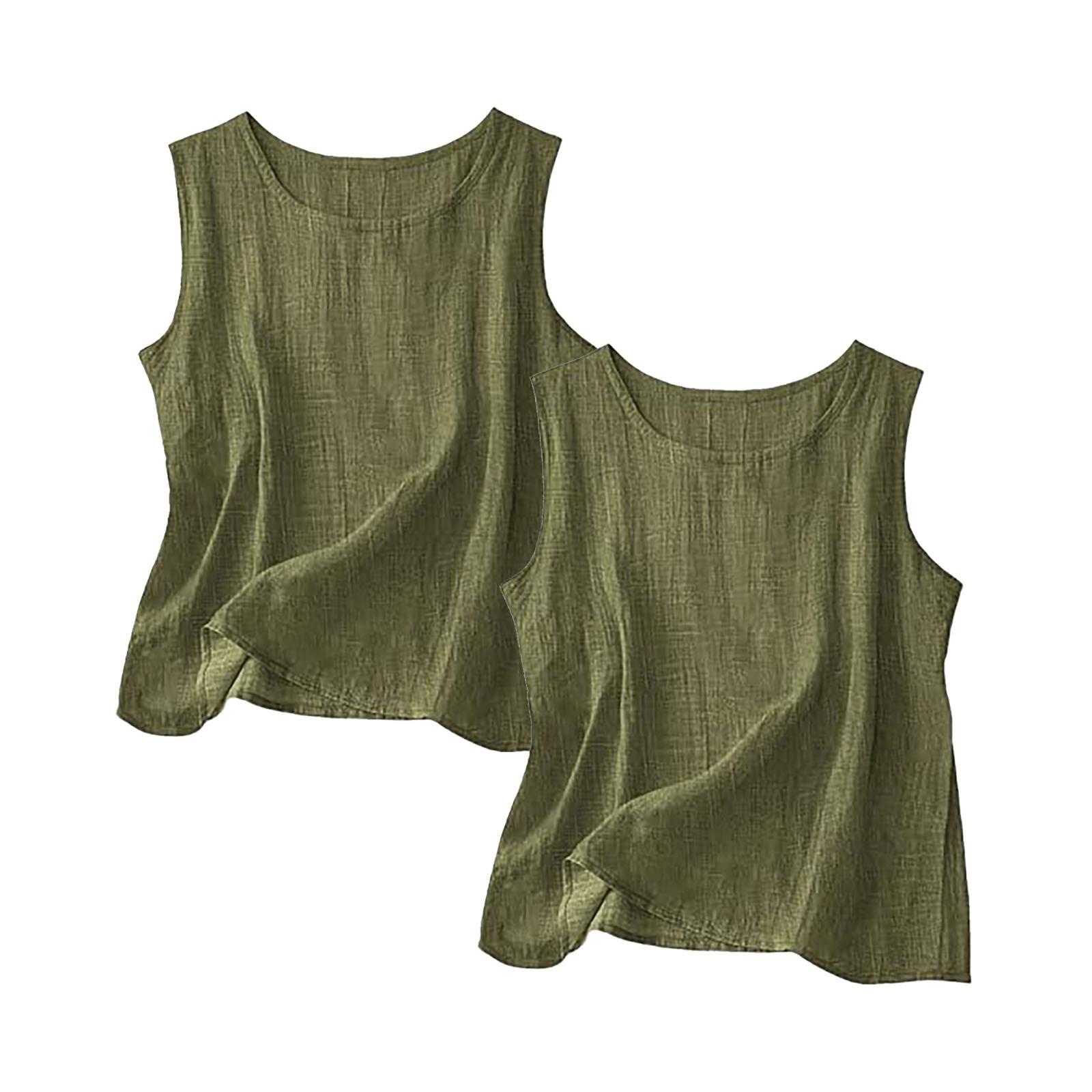 

Women s Color Cotton And Linen Camisole Loose Inner Sleeveless Versatile Bottoming Top M