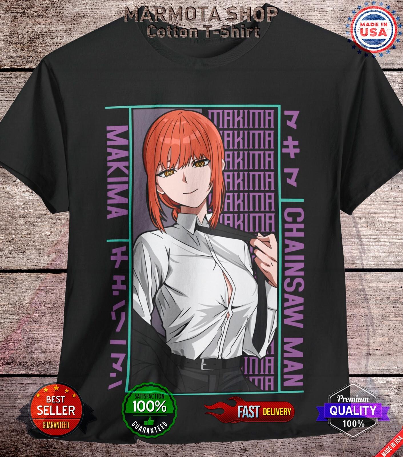 

Makima Chainsaw Man Shirt Anime Tee T-Shirt Pochita Horror Manga Otaku Denji CSM 3XL