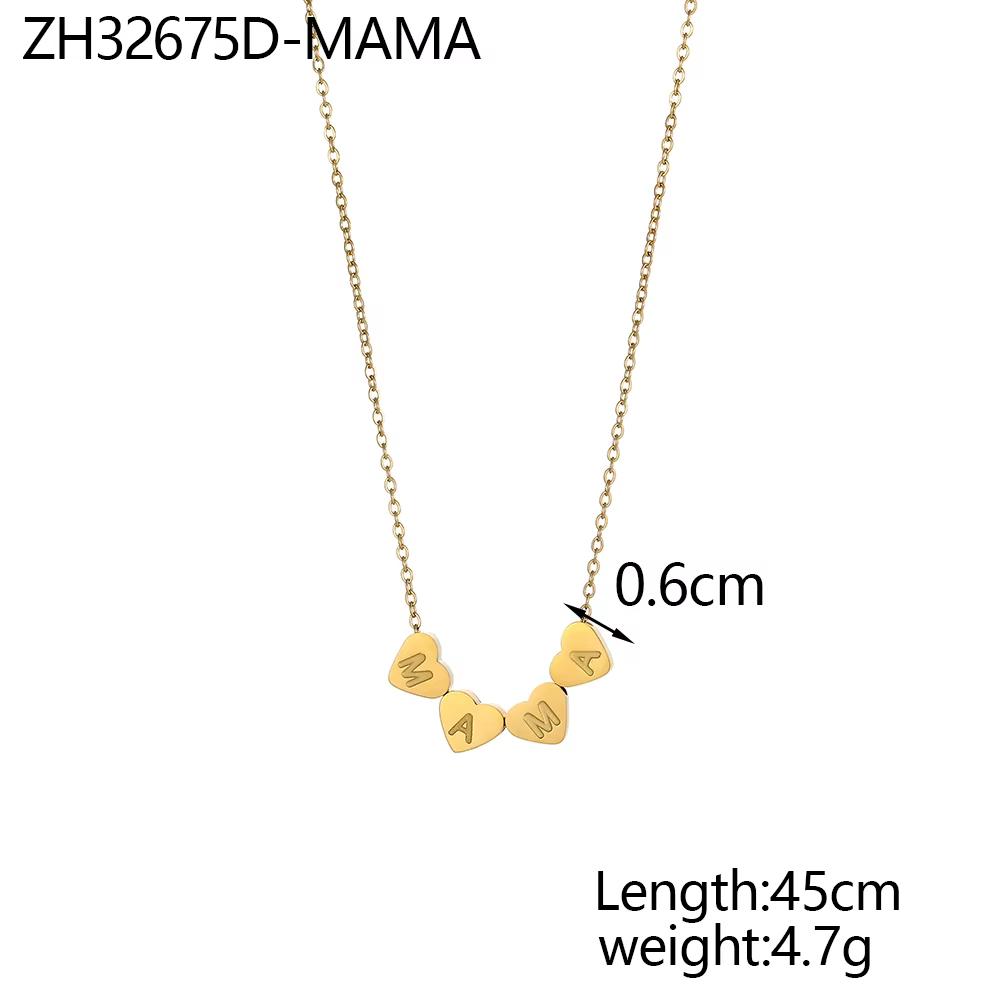 CARLIDANA Mother's Day Gift Hot Sale Letter MAMA Necklace for Mom Stainless Steel Gold Color Necklace Jewelry Women Anniversary